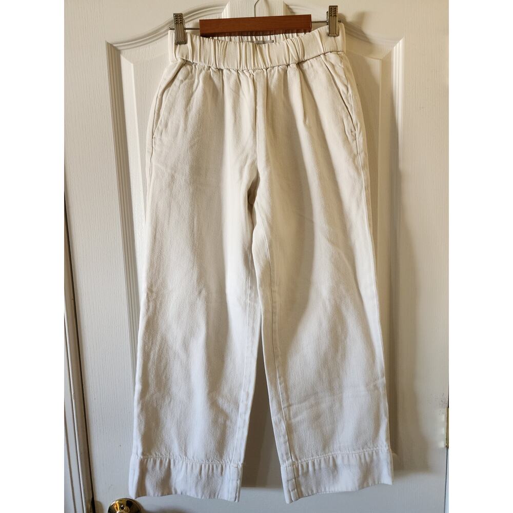 Everlane Easy Jean Bone White Wide Leg Size 0 Cropped Organic Cotton Minimalist